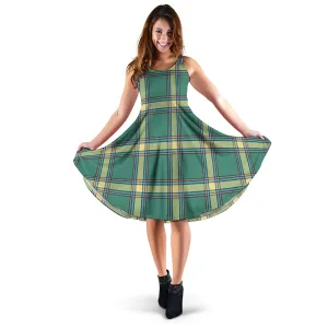 Alberta Province Canada Tartan Sleeveless Midi Womens Dress