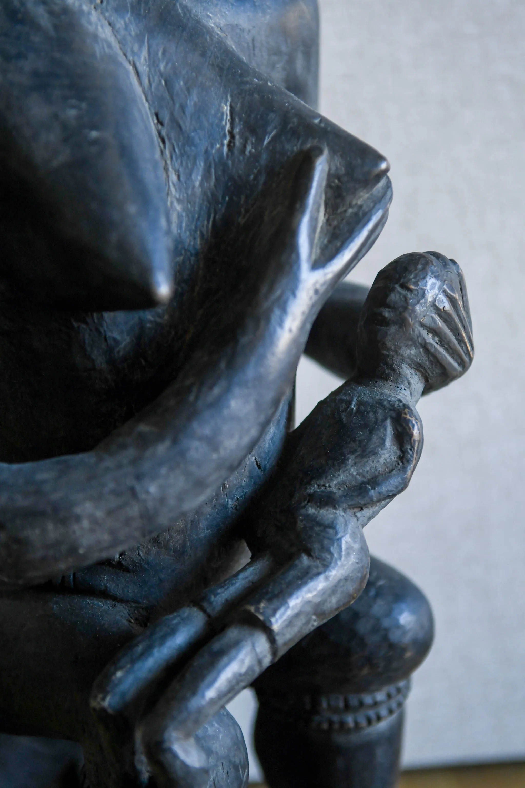 Ashanti Seated Maternity Figure, Carved Wood, African Sculpture