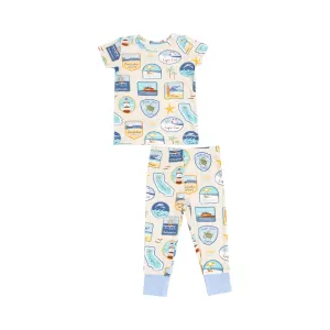Beach Patches Shortsleeve Loungewear Set