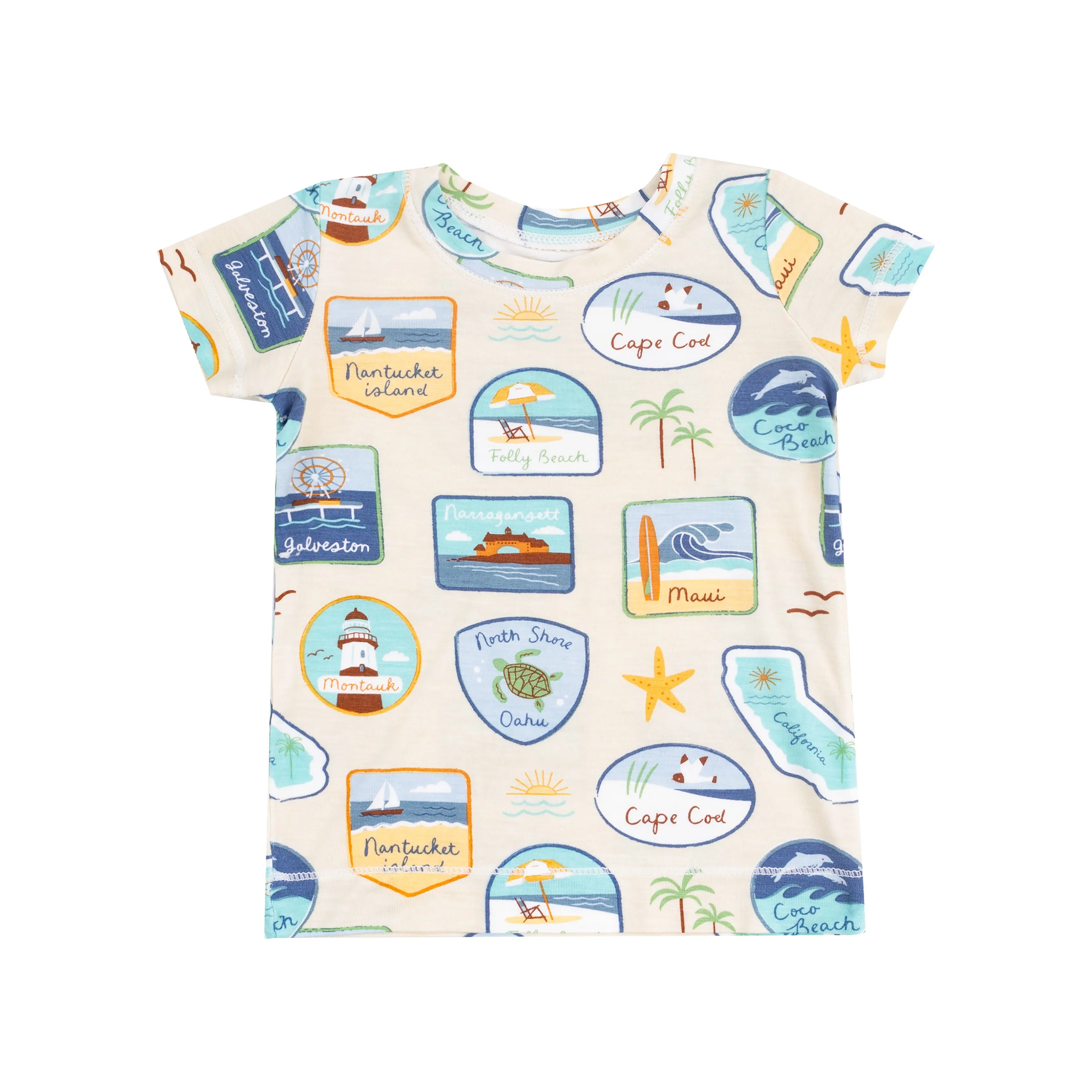Beach Patches Shortsleeve Loungewear Set