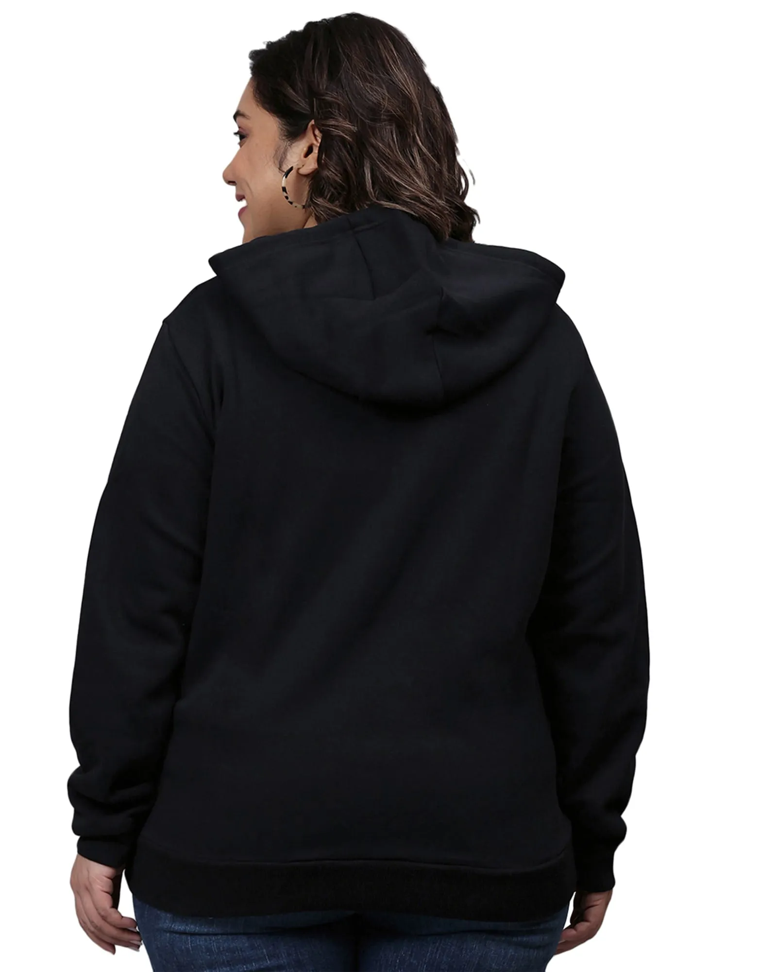 Black "no bad vibes" Printed Hooded Sweatshirt | Black