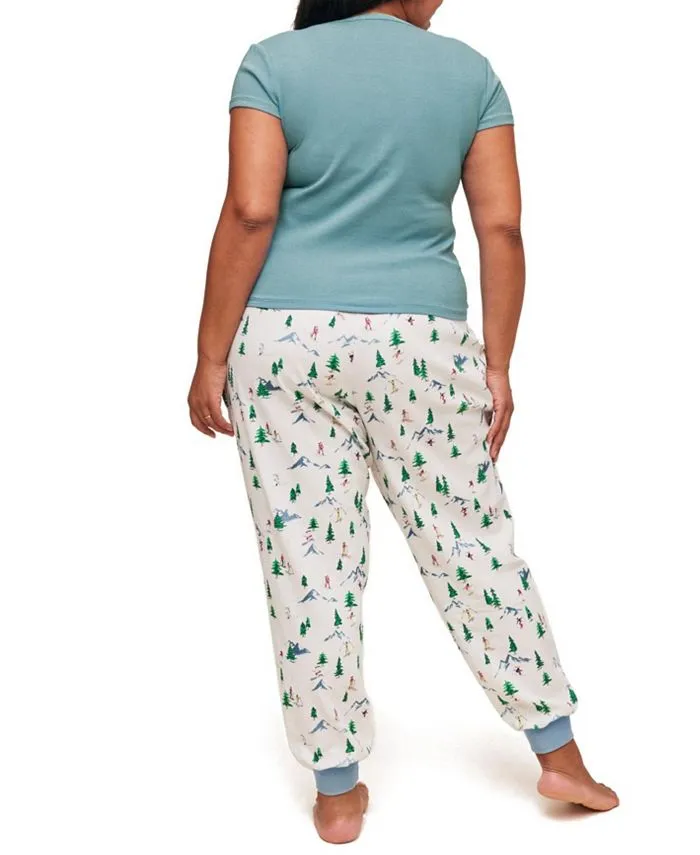 Caileigh Women's Plus Size Pajama Top & Adore Me Running Set White