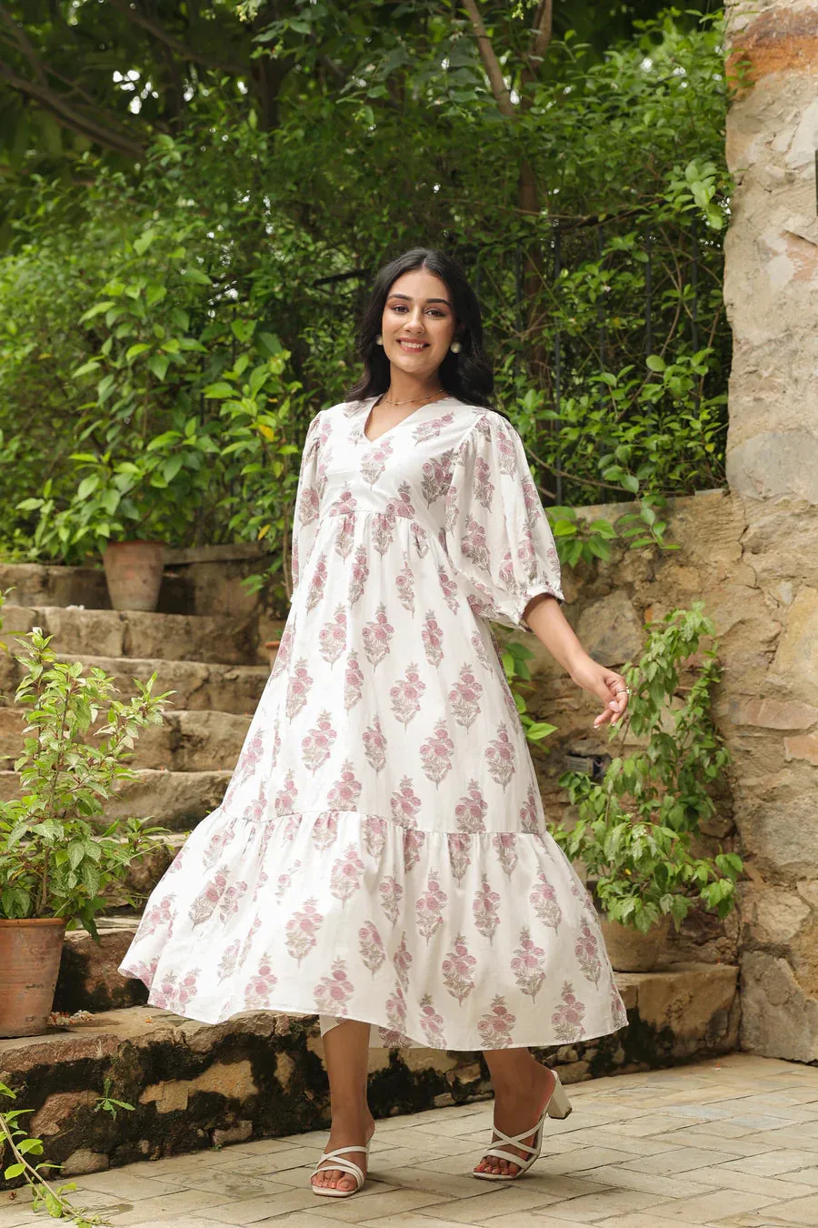 Chandini Dress | Pink Mughal
