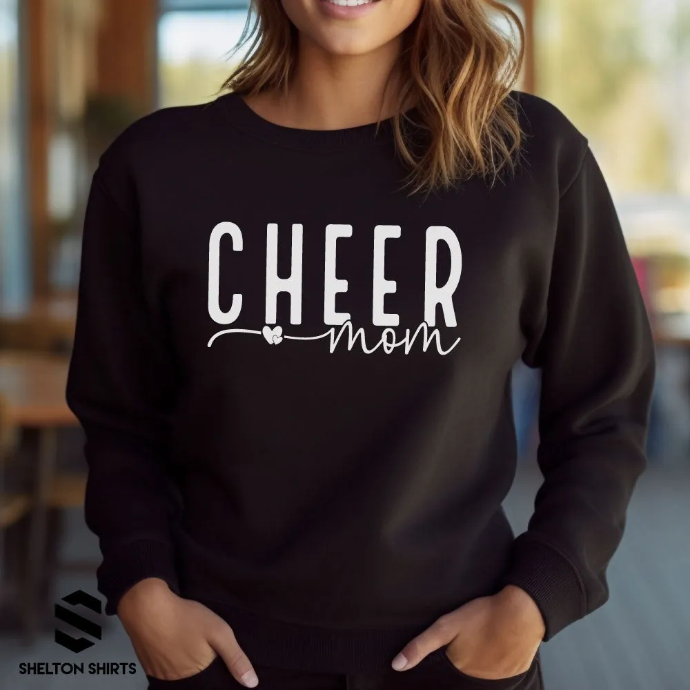 Cheer Mom Sweatshirt, Hoodie, or T-Shirt with Hearts Design
