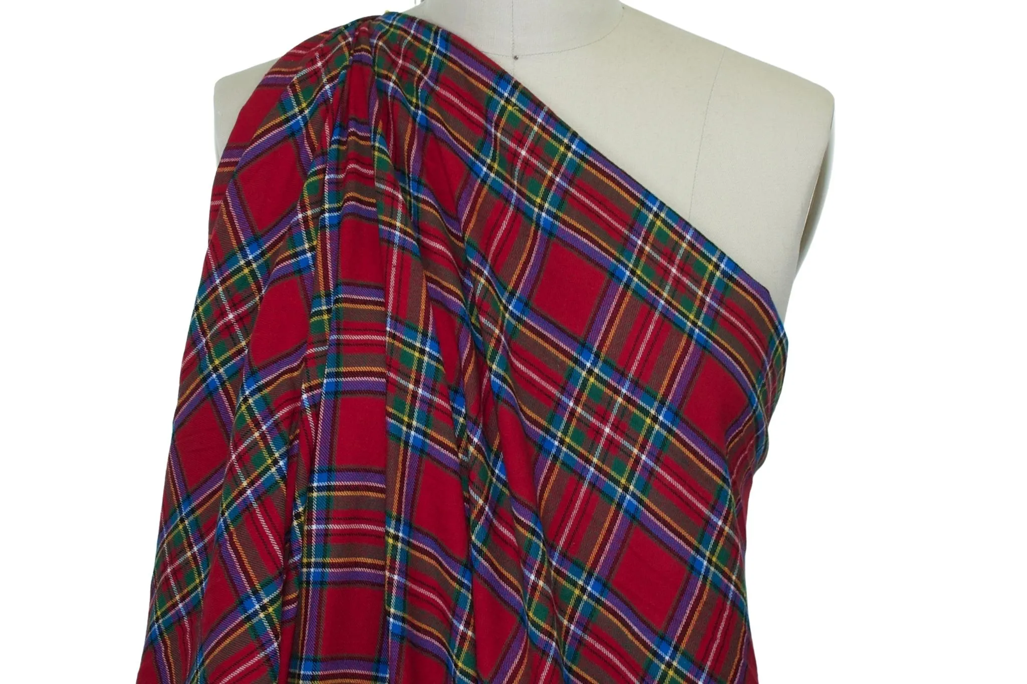 Classic Tartan Plaid Cotton Flannel - Red/Blue/Green/Yellow