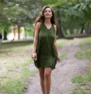 COTTON TEARDROP DRESS GREEN