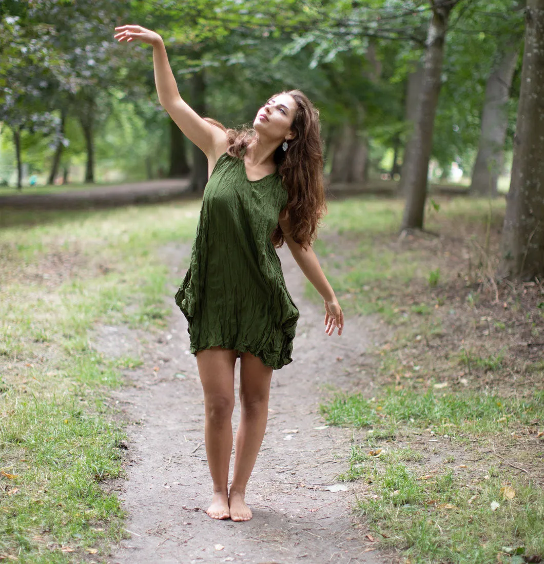 COTTON TEARDROP DRESS GREEN