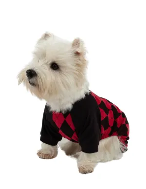 Dog Red & Black Argyle Pajamas