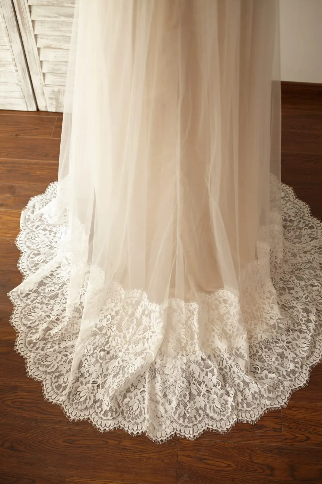Empire Waistline Maternity Cap Sleeves Lace Tulle Wedding Dress
