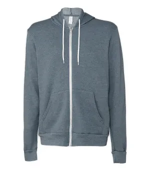 Heather Slate - Unisex polycotton fleece full-zip hoodie