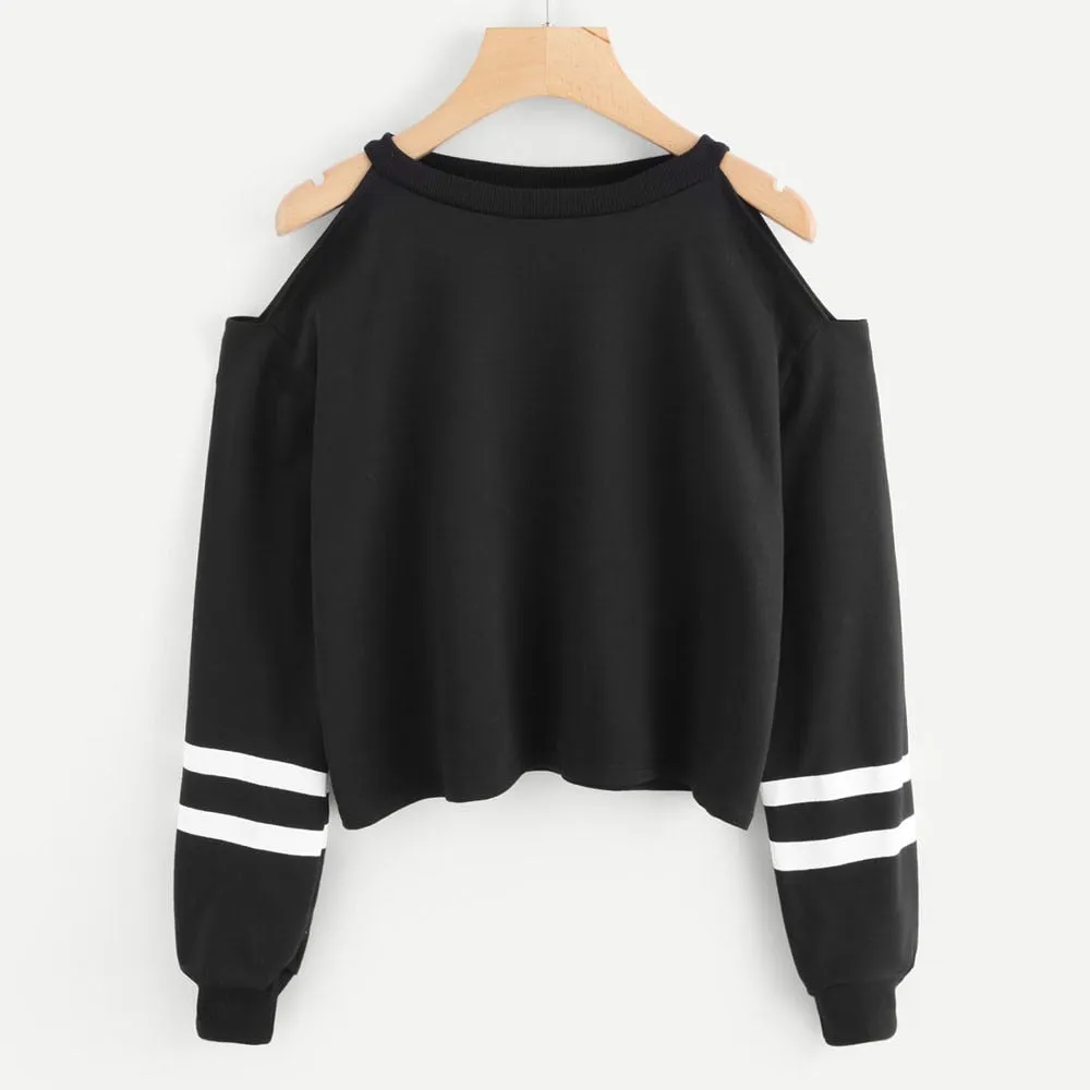 Hoodies For Women Off Shoulder Long Sleeve O-neck Casual