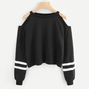 Hoodies For Women Off Shoulder Long Sleeve O-neck Casual