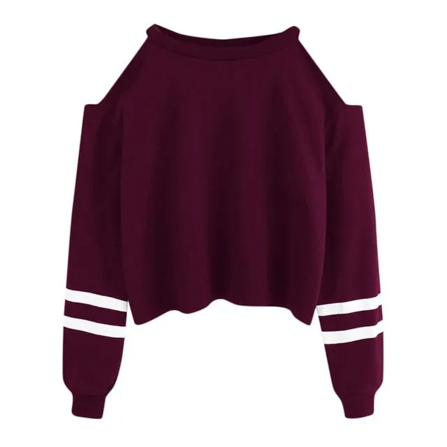 Hoodies For Women Off Shoulder Long Sleeve O-neck Casual