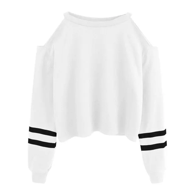 Hoodies For Women Off Shoulder Long Sleeve O-neck Casual