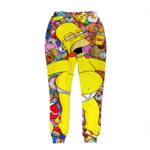 Humorous 3D Cartoon Print Joggers