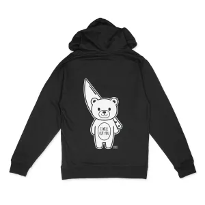 I Will Cut You Mood Bear Zip Hoodie