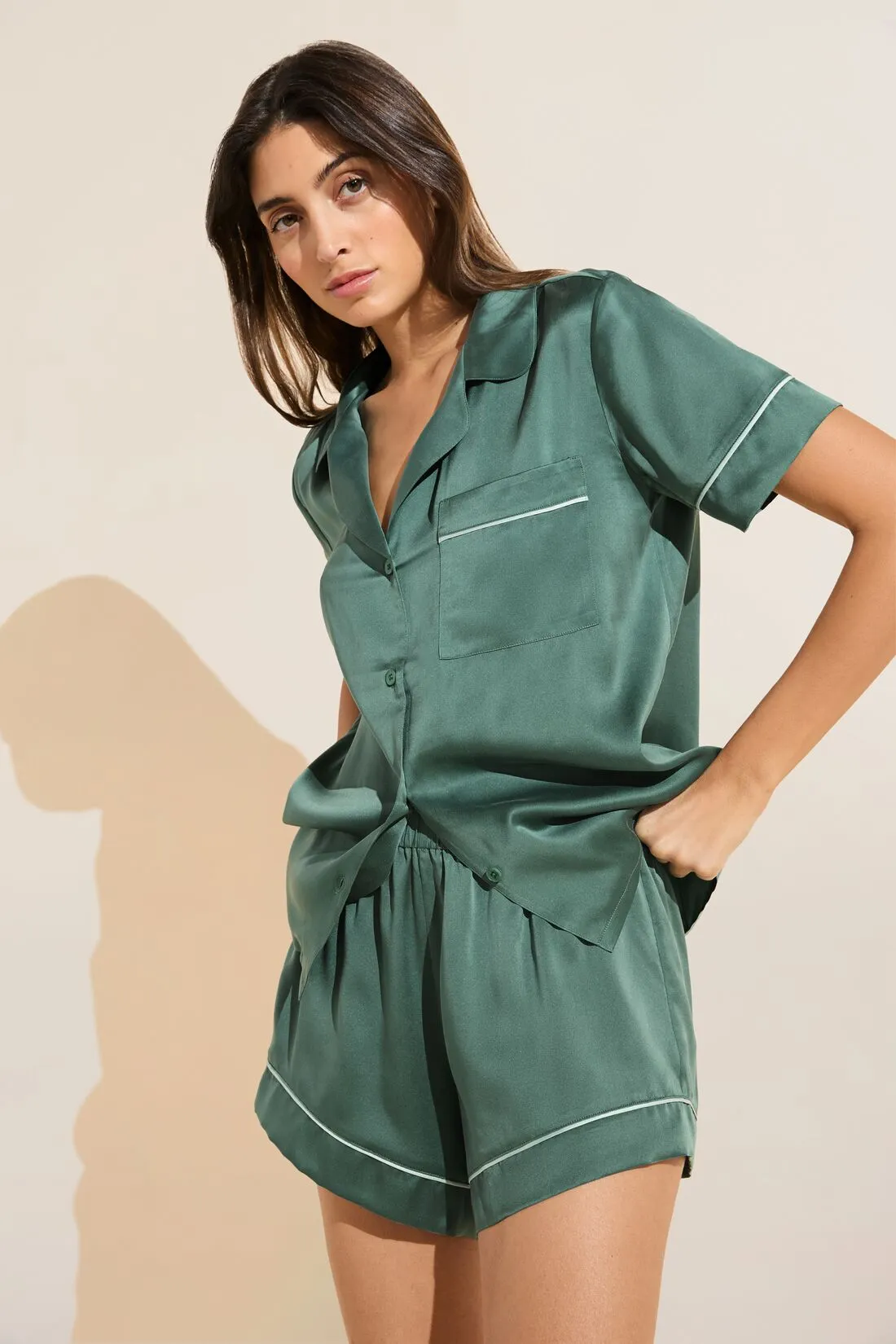 Inez Washable Silk Short PJ Set