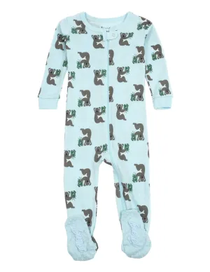 Kids Footed Blue Koala Cotton Pajamas