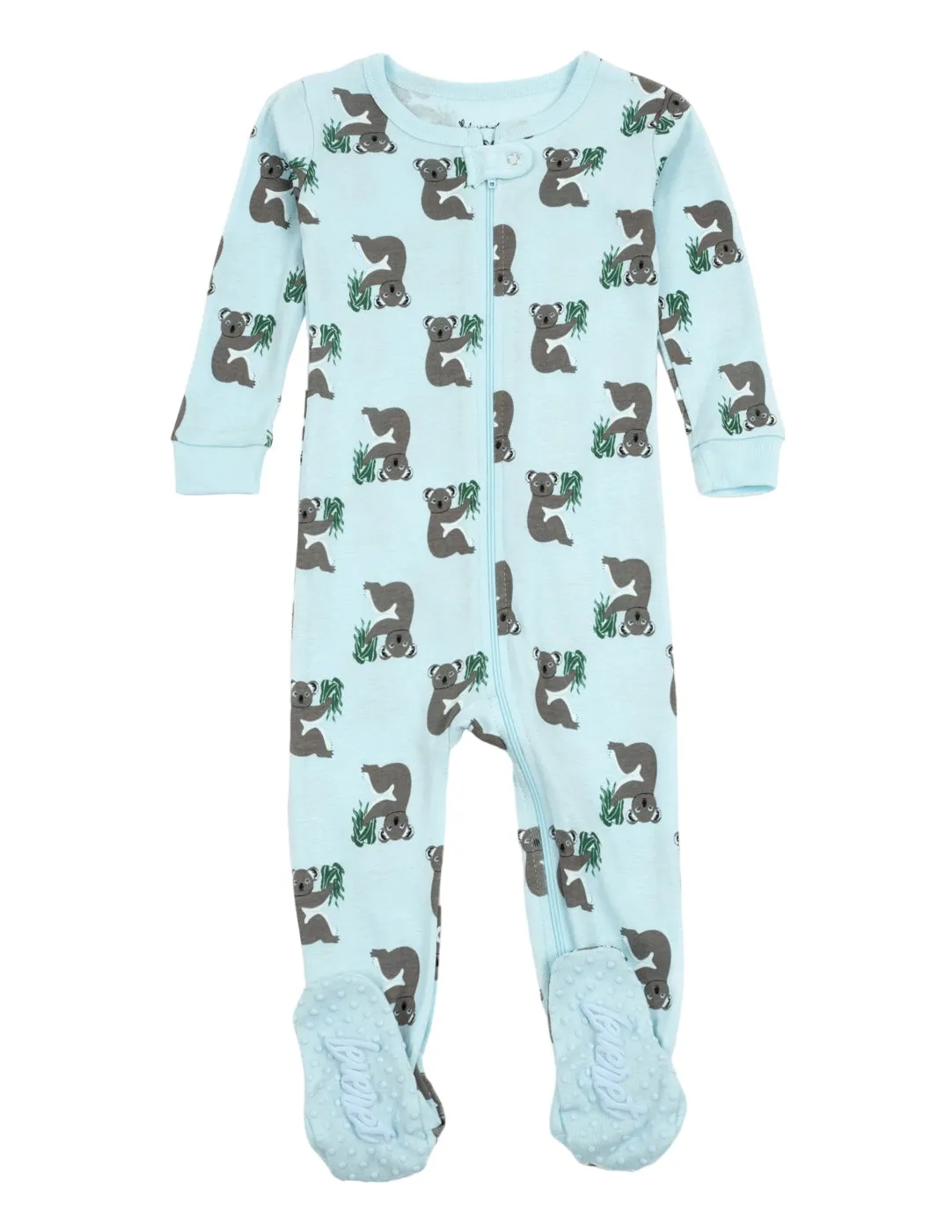 Kids Footed Blue Koala Cotton Pajamas