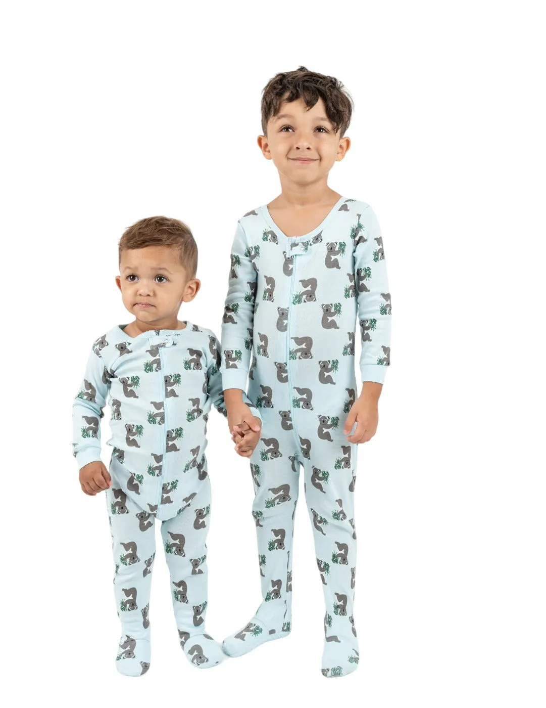 Kids Footed Blue Koala Cotton Pajamas