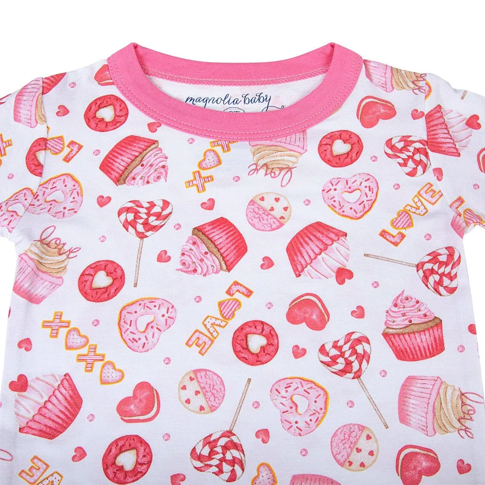 Magnolia Baby Girls Pink XOXO Valentine Sweets Long Pajamas