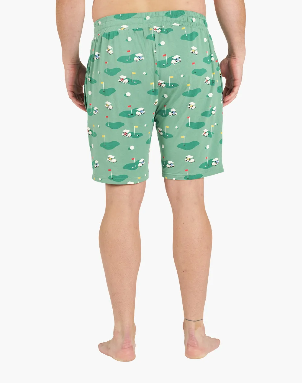 MENS GOLF GREEN BAMBOO JERSEY SLEEP SHORT
