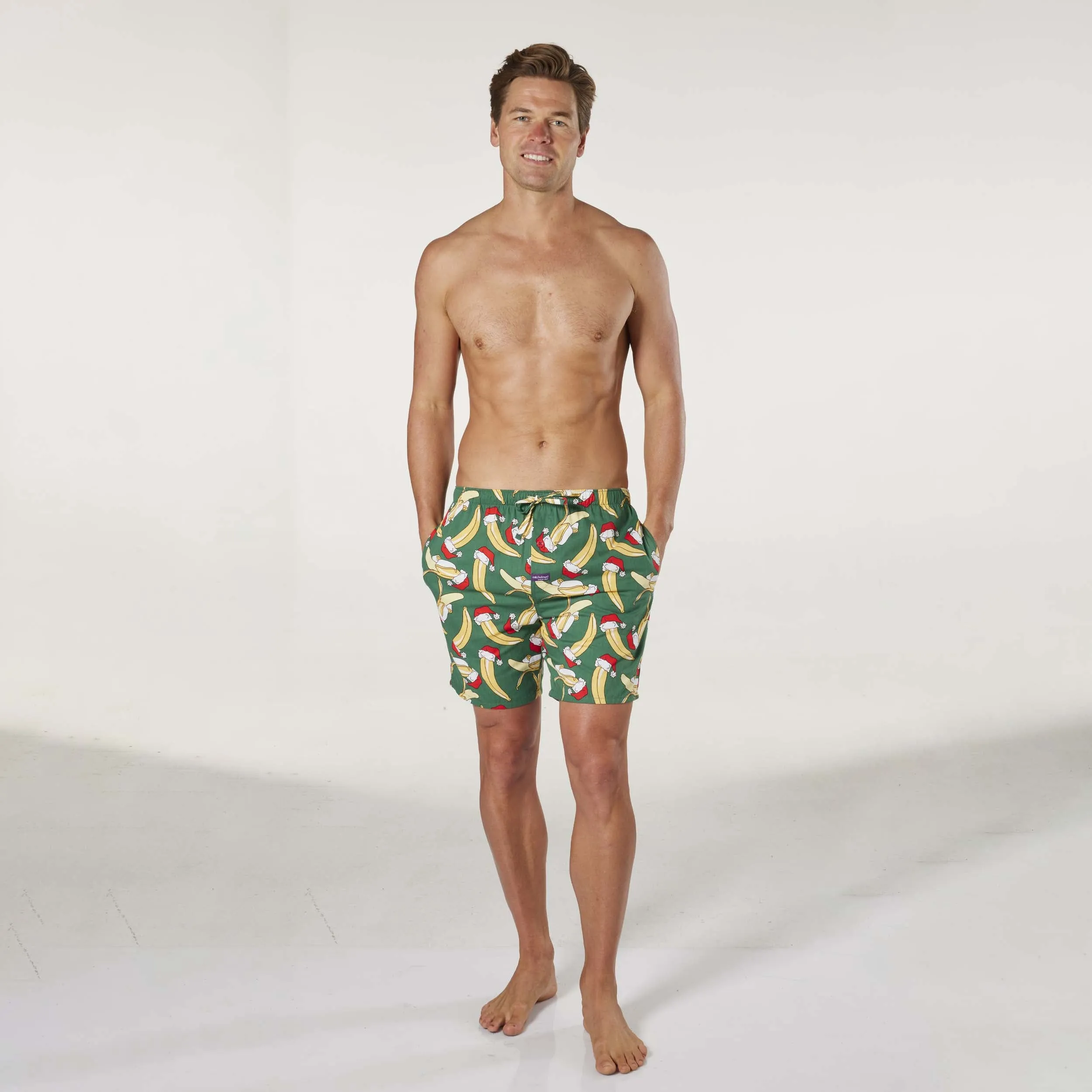 Men's Jolly Banana Christmas Cotton Sleep Short - Green