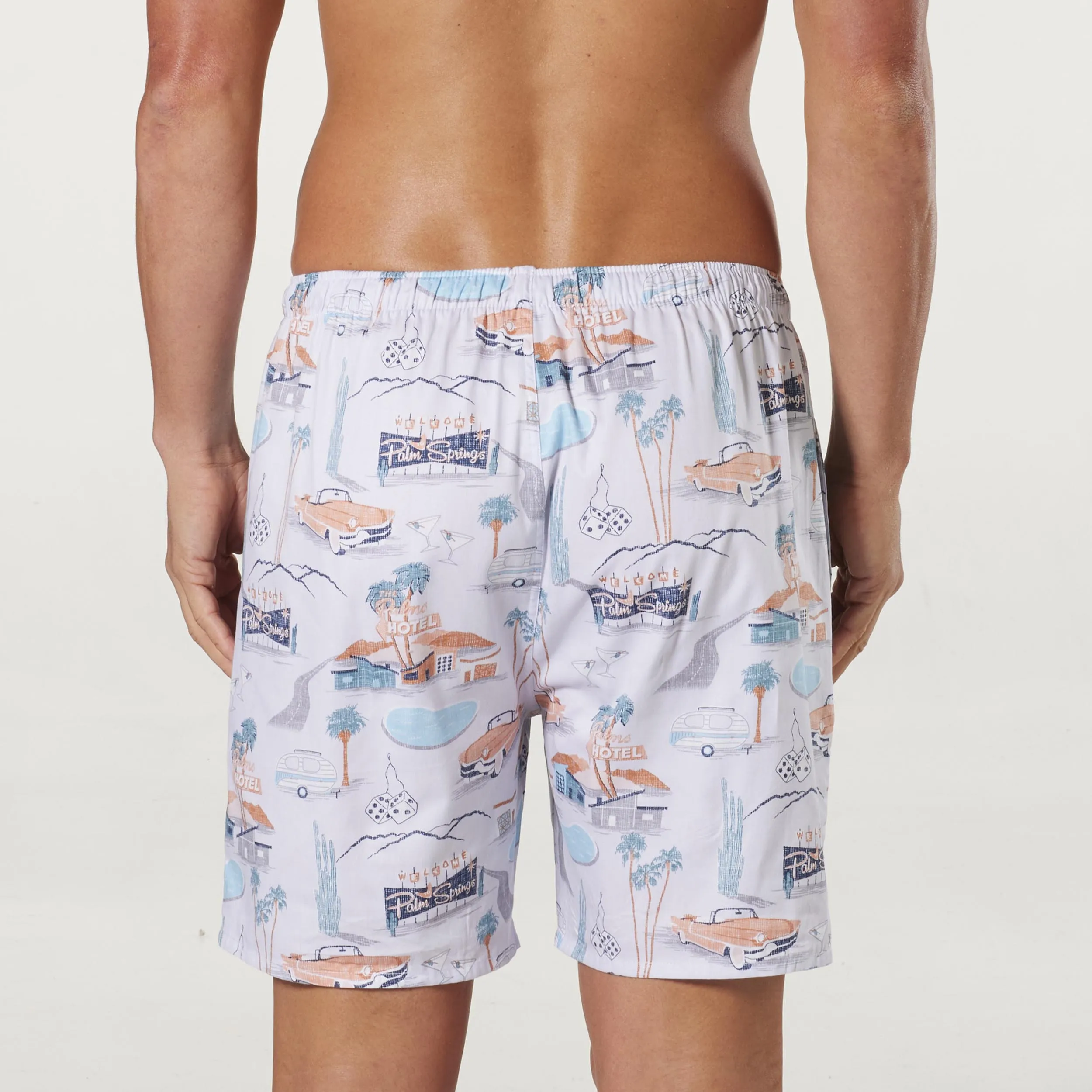 Men's Palm Springs Cotton Sleep Shorts - White
