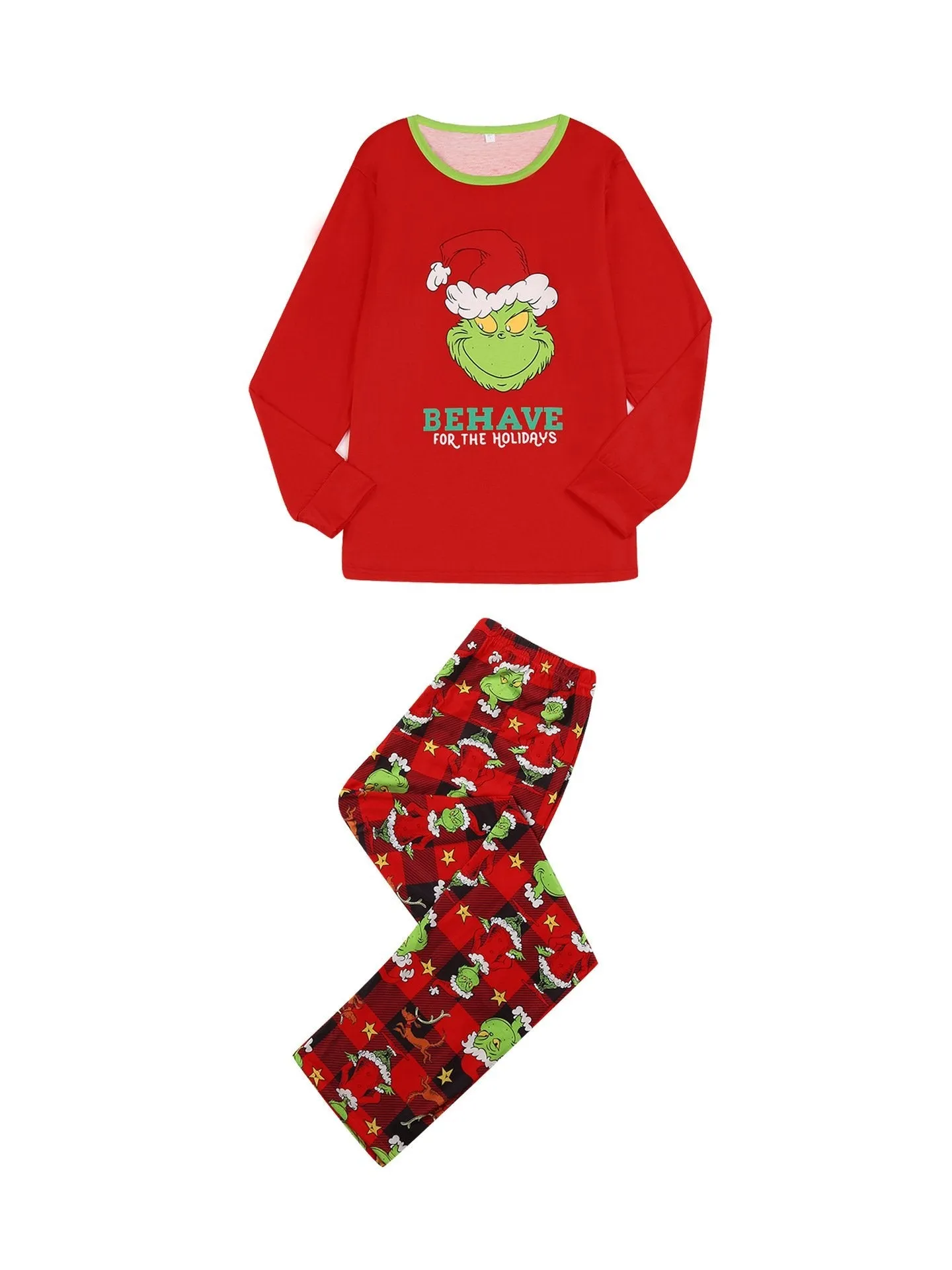 Merry Christmas family cotton pajama set with cute cartoon print
