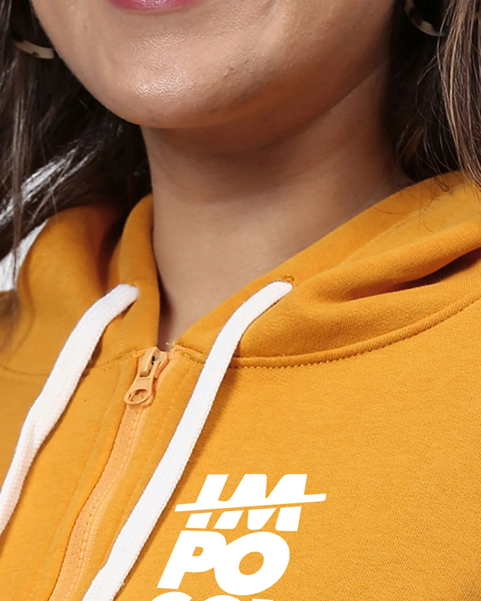 Mustard Front Zipper Sweatshirt | Mustard