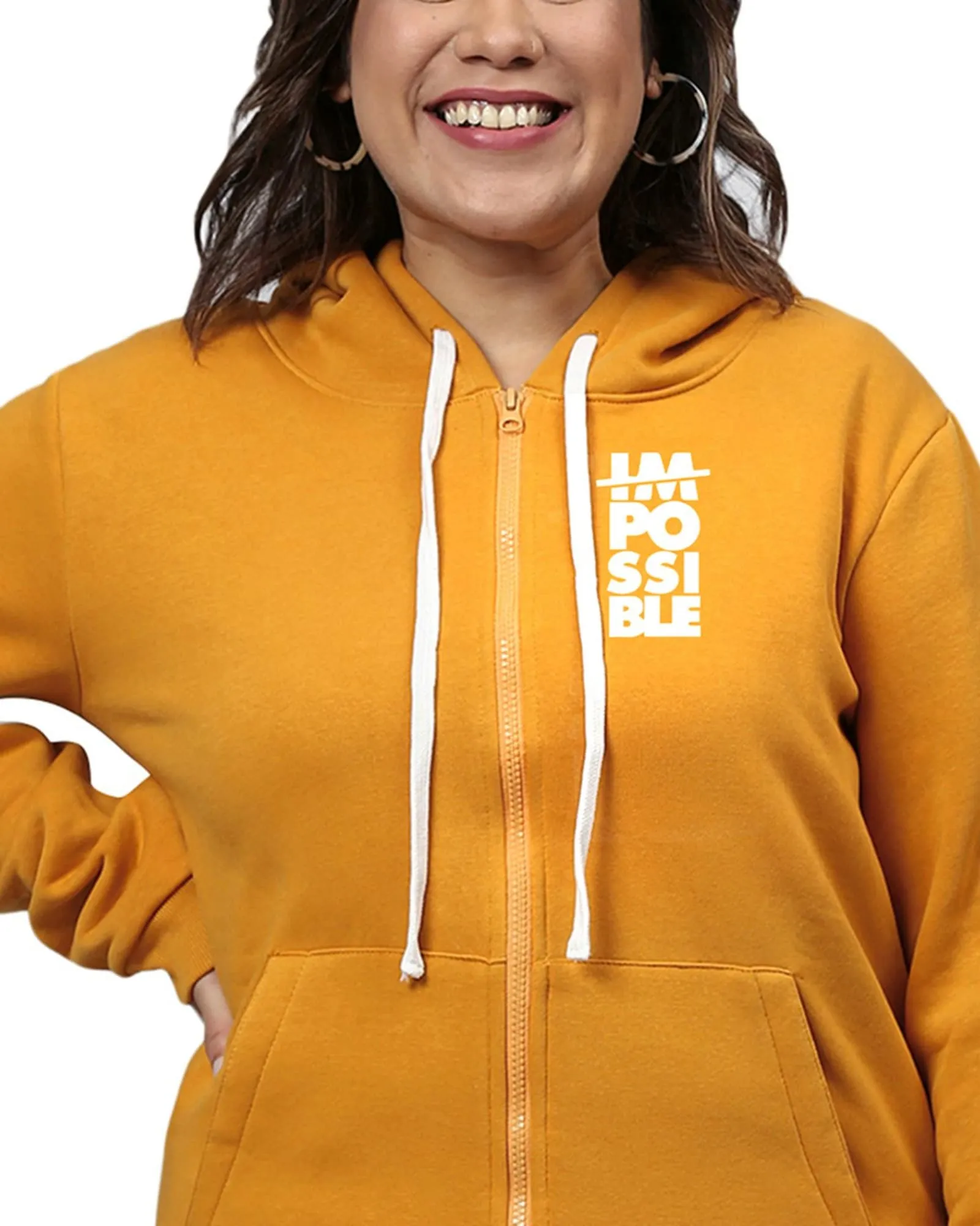 Mustard Front Zipper Sweatshirt | Mustard
