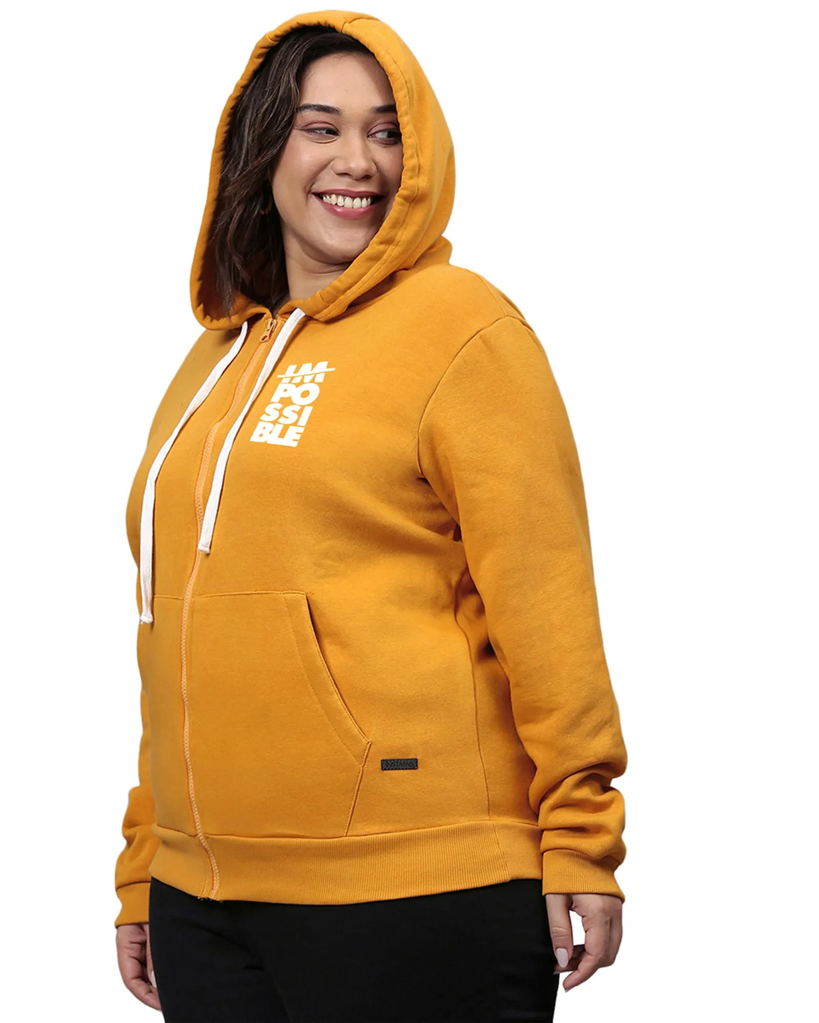 Mustard Front Zipper Sweatshirt | Mustard