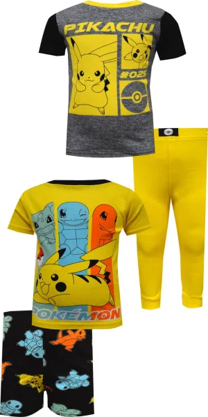 Pokemon Pikachu #025 Cotton 4 Piece Pajamas