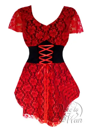 Printed Sweetheart Top in Gilded Rose