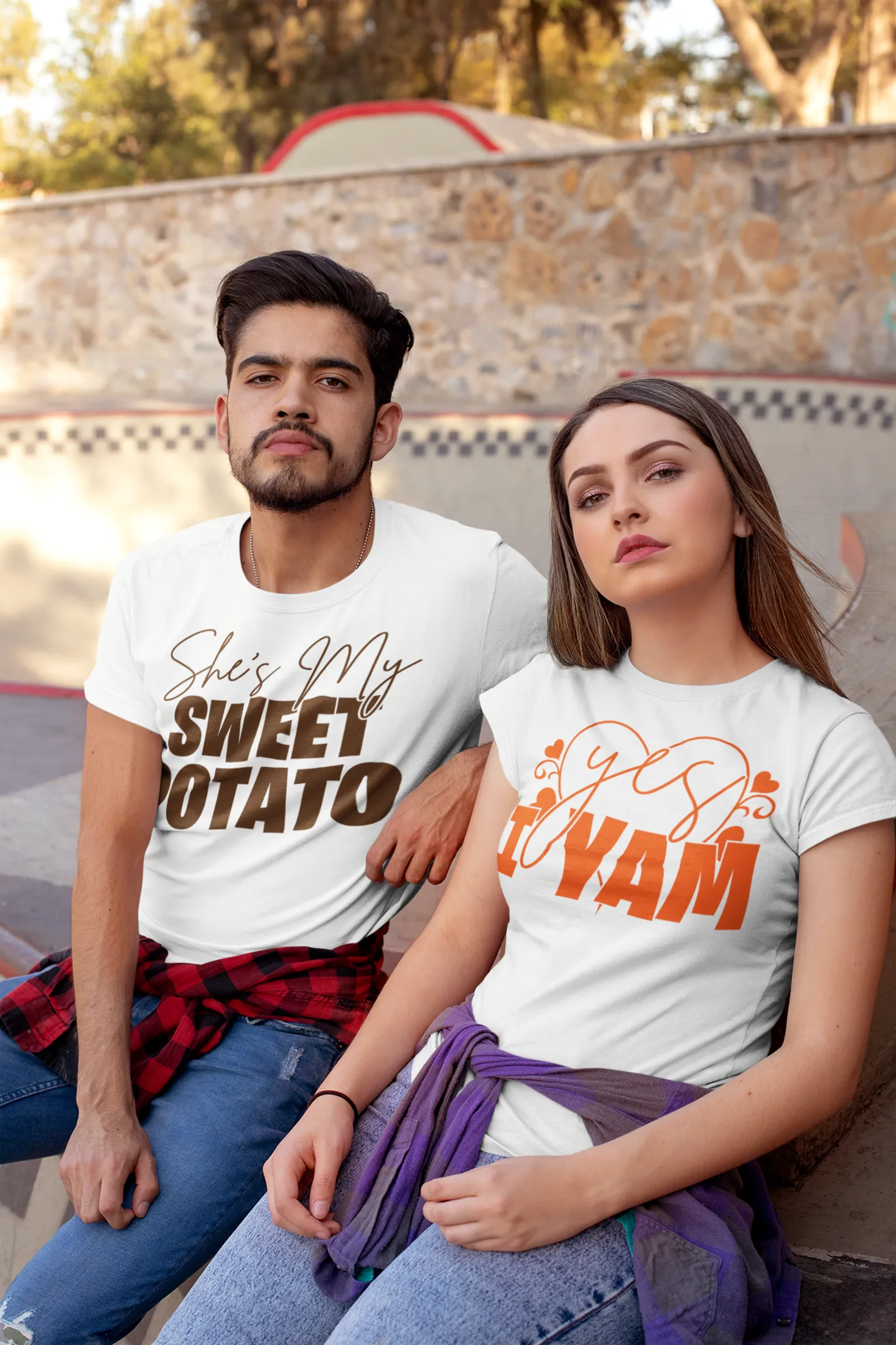 She's My Sweet Potato, Yes I Am thanksgiving sweatshirts for couples, couple thanksgiving shirt, thanksgiving couple shirts