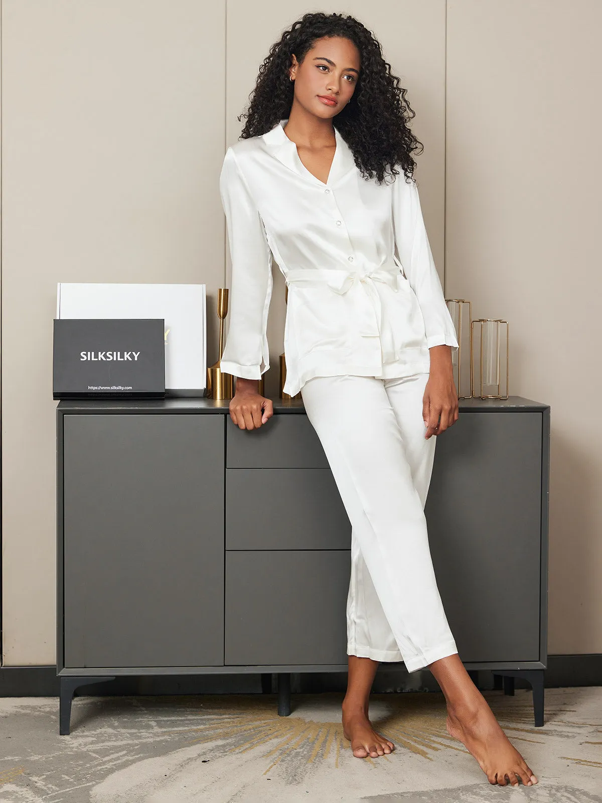 Silk Belted Womens Pajamas