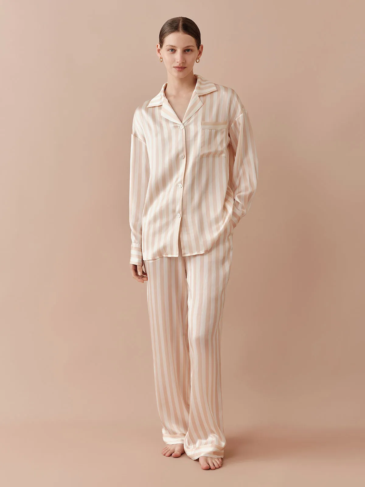 SILKINC Classic Wide Stripe Long Pajama Set