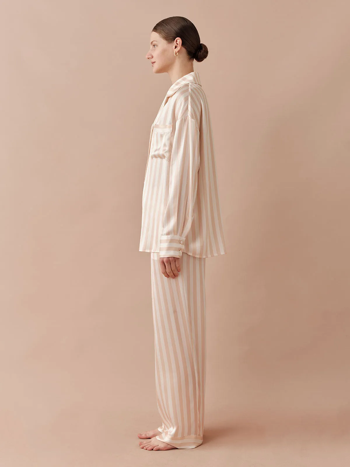 SILKINC Classic Wide Stripe Long Pajama Set