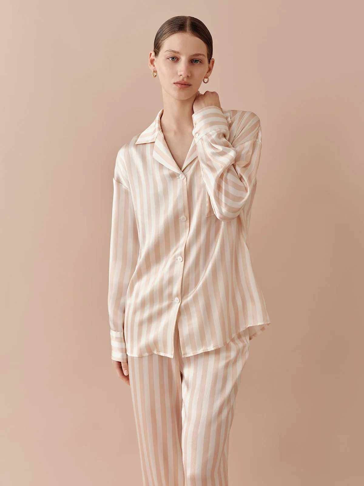 SILKINC Classic Wide Stripe Long Pajama Set