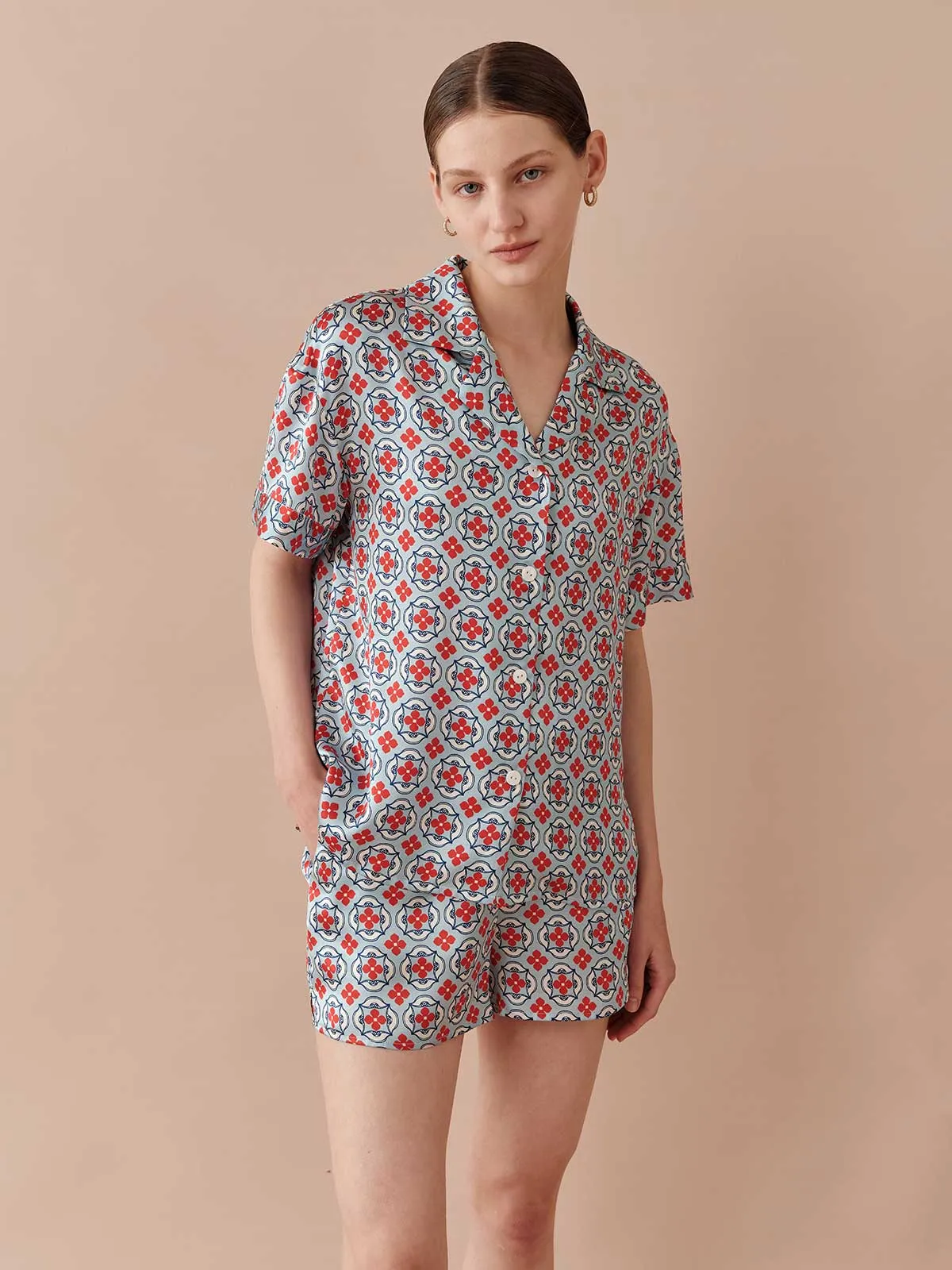 SILKINC Dome Pattern Short Pajama Set