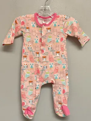 Size 3M Pink Owl Cotton Infant Girls Pajamas