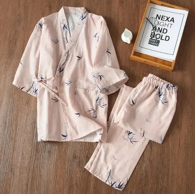 Style Kimono Pajama Set - 100% Cotton Gauze.
