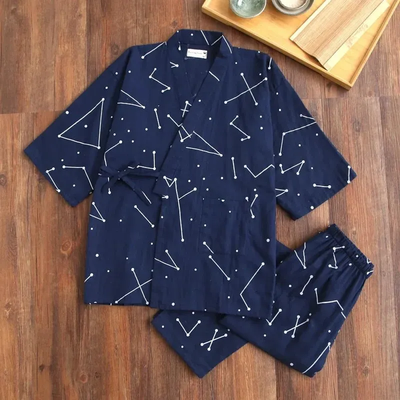 Style Kimono Pajama Set - 100% Cotton Gauze.