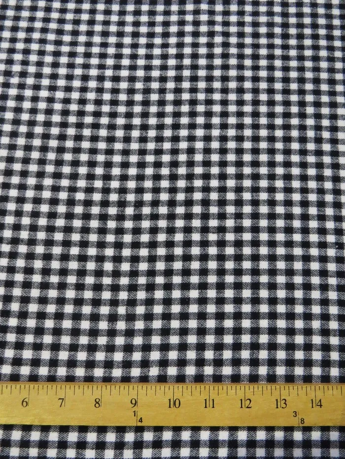 Tartan Plaid Uniform Apparel Flannel Fabric / Buffalo Mini Black