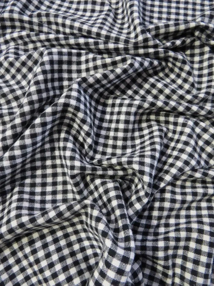 Tartan Plaid Uniform Apparel Flannel Fabric / Buffalo Mini Black