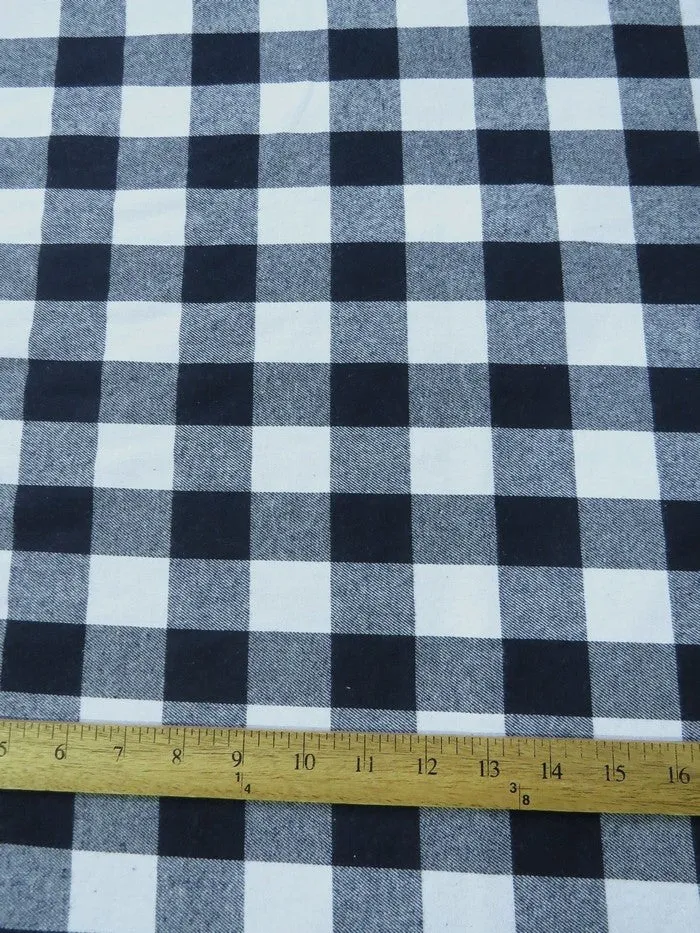 Tartan Plaid Uniform Apparel Flannel Fabric / Buffalo Navy / Sold By The Yard