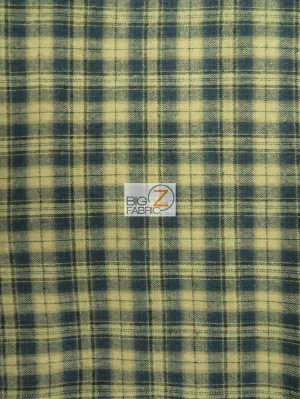 Tartan Plaid Uniform Apparel Flannel Fabric / Khaki/Blue / 30 Yard Roll