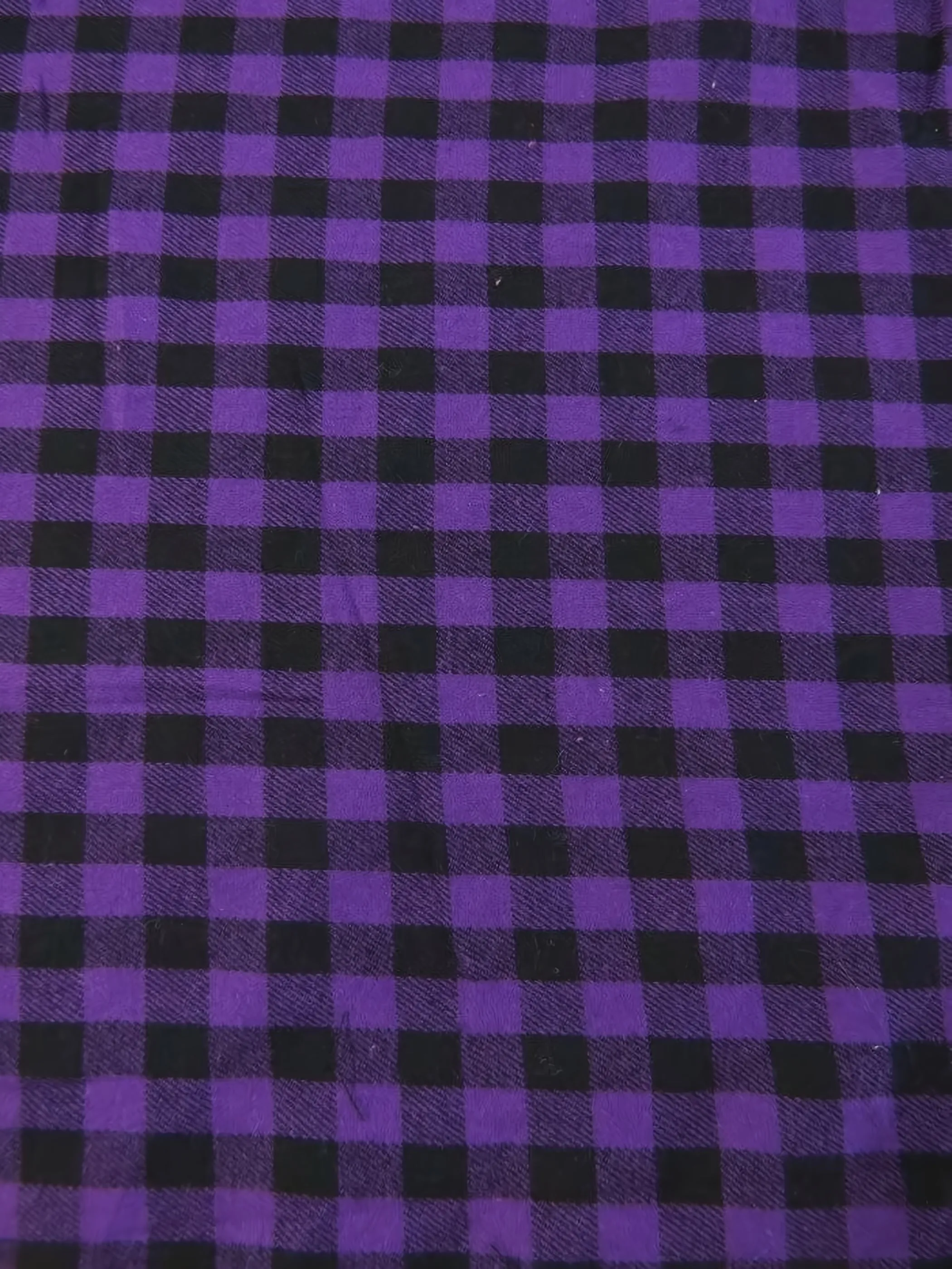 Tartan Plaid Uniform Apparel Flannel Fabric / Mini Buffalo Purple/Black / Sold By The Yard