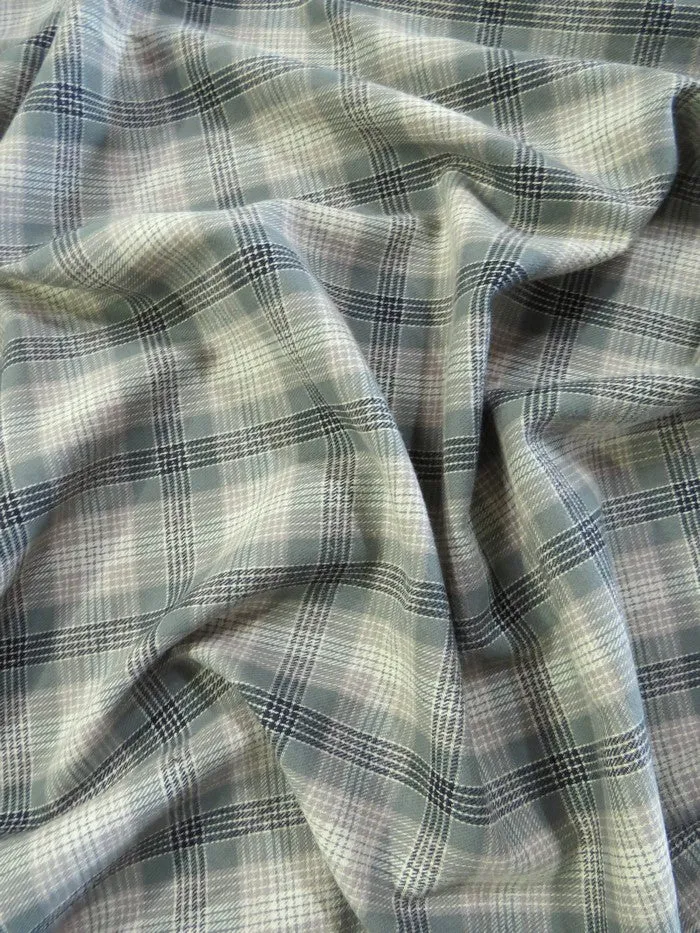 Tartan Plaid Uniform Apparel Flannel Fabric / Olive/Khaki