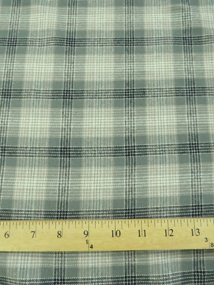 Tartan Plaid Uniform Apparel Flannel Fabric / Olive/Khaki